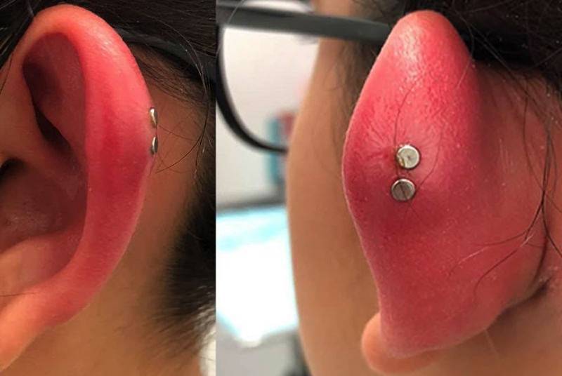 a week old pierced conch with dry blood. : r/PiercingAdvice